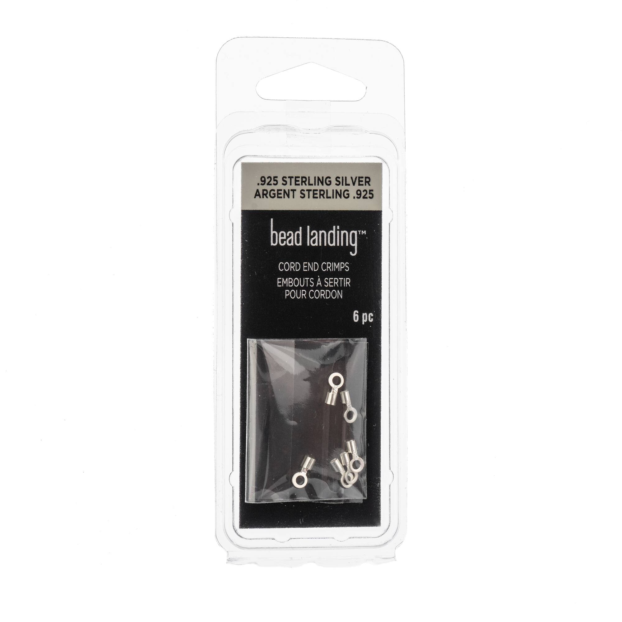 1.7mm Sterling Silver Crimp Endings, 6ct. by Bead Landing™